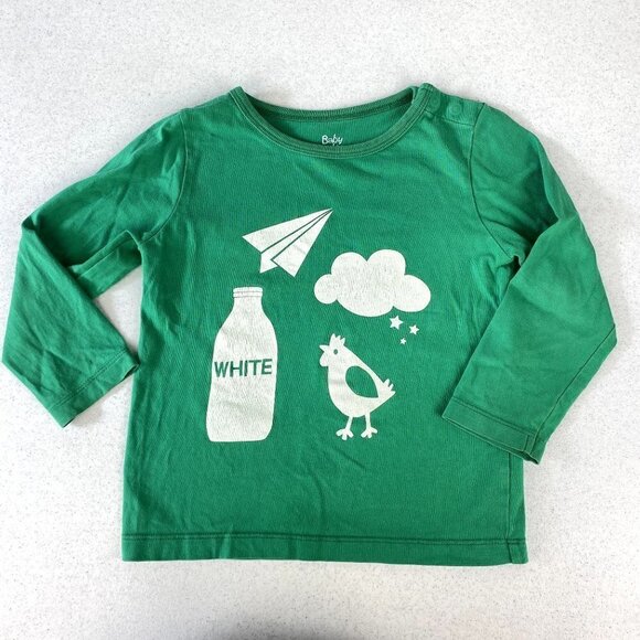 Baby Boden Color Learning Long Sleeve Tee White 18-24M - Picture 1 of 6